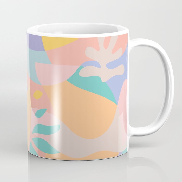 Lemons In Amalfi / Abstract Shapes, Pink, Turquoise, Yellow, Lavender Coffee Mug