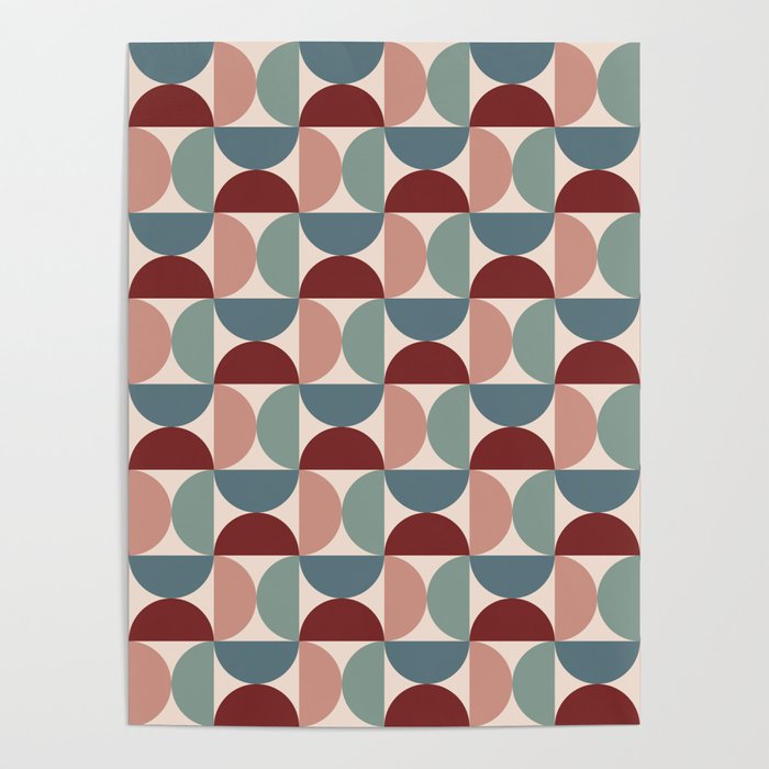 Bauhaus Mid Century Modern Geometric Pattern Xv Poster