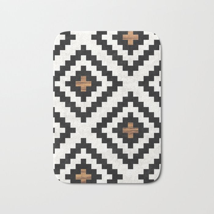 Urban Tribal Pattern No.16 - Aztec - Concrete And Wood Bath Mat