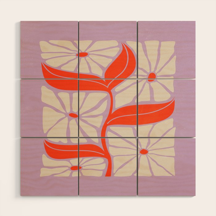 Plum & Flamingo: Les Fleurs | Flower Market Color Series 06 Wood Wall Art