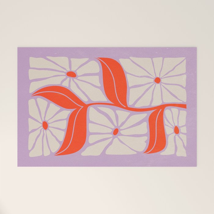 Plum & Flamingo: Les Fleurs | Flower Market Color Series 06 Welcome Mat