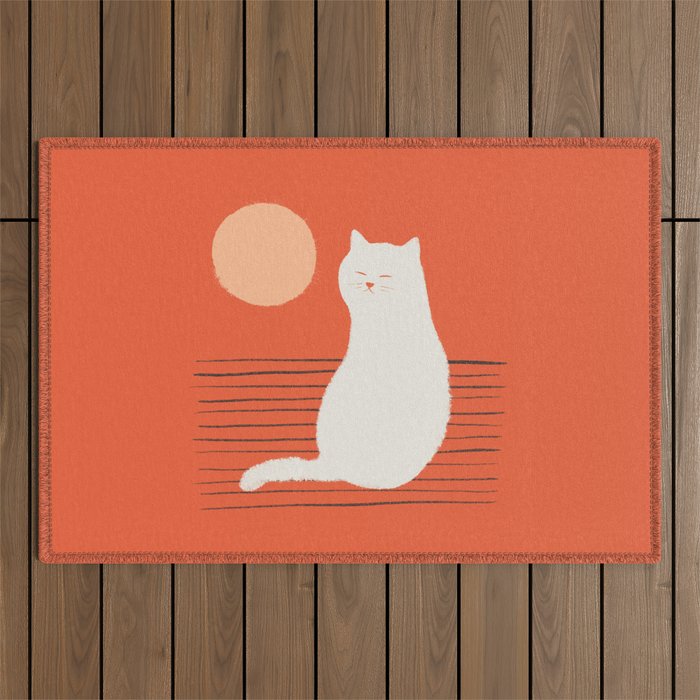 Abstraction Minimal Cat 31 Relax Day Outdoor Rug