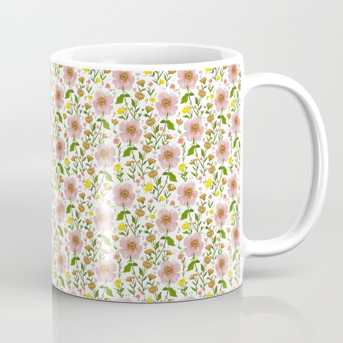 Summer Floral - Pink & Yellow Coffee Mug