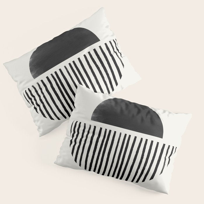 Balancing Stripes No.2 | Black Pillow Sham