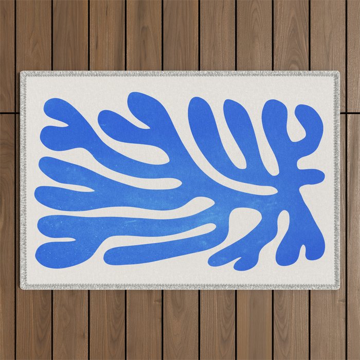 Marseille Blue: Matisse Color Paper Cutouts 03 Outdoor Rug