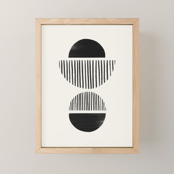 Balancing Stripes No.1 | Black Mini Art Print