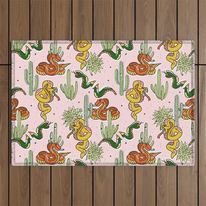 Join Or Die #Illustration #Wildlife #Pattern Outdoor Rug
