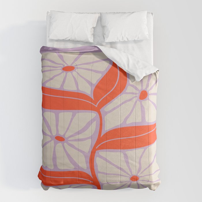 Plum & Flamingo: Les Fleurs | Flower Market Color Series 06 Comforter
