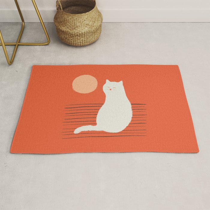 Abstraction Minimal Cat 31 Relax Day Rug