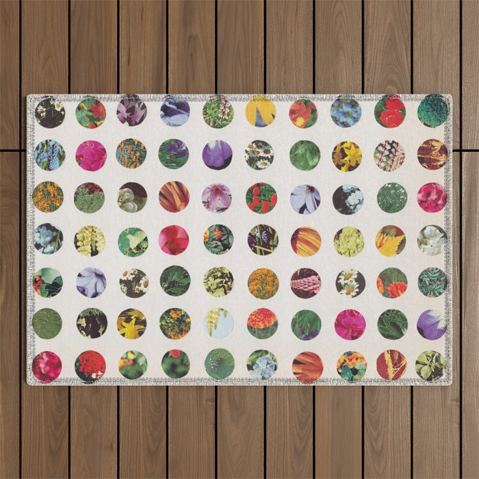 Floral Circles / Paper Pattern Outdoor Rug
