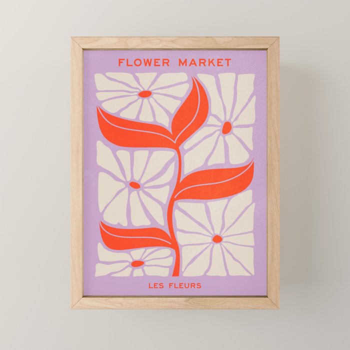 Plum & Flamingo: Les Fleurs | Flower Market Color Series 06 Mini Art Print