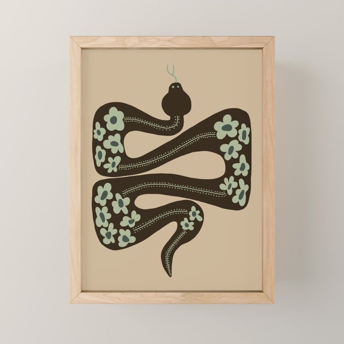 Wild And Free Green Anaconda  Mini Art Print