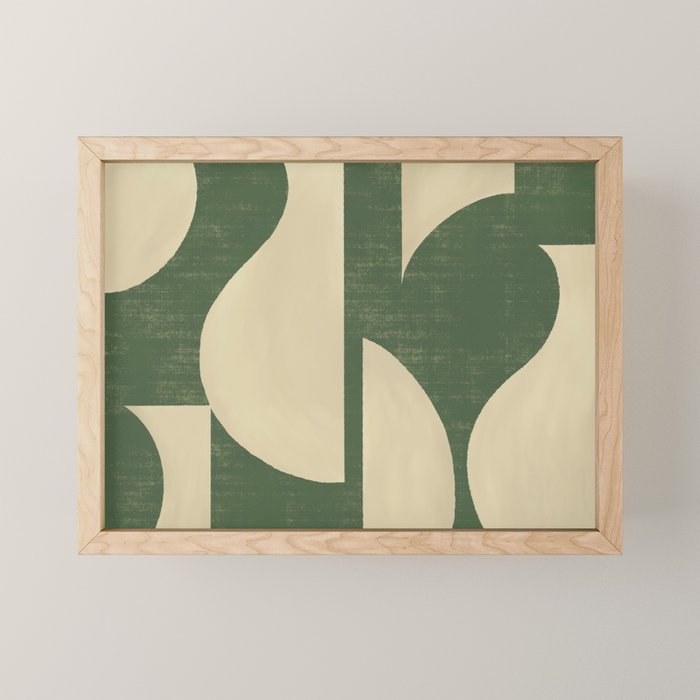 Abstract Vase Collage - Deep Green Mini Art Print
