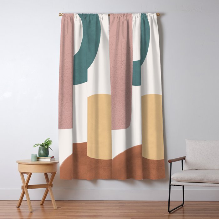 Abstract Earth 1-2 - Painted Shapes Window Curtain