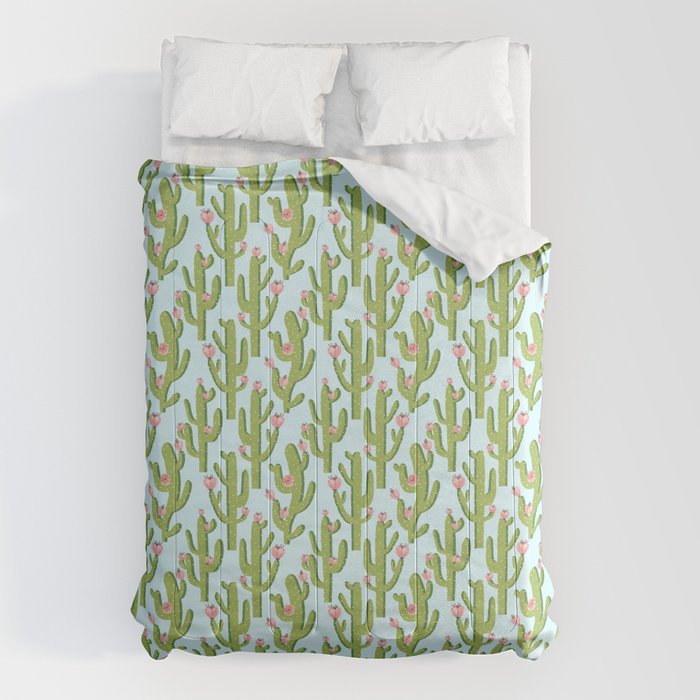Summer Cactus #Illustration #Cactus Comforter