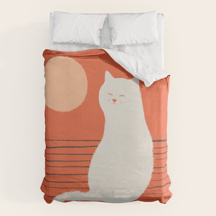 Abstraction Minimal Cat 31 Relax Day Duvet Cover