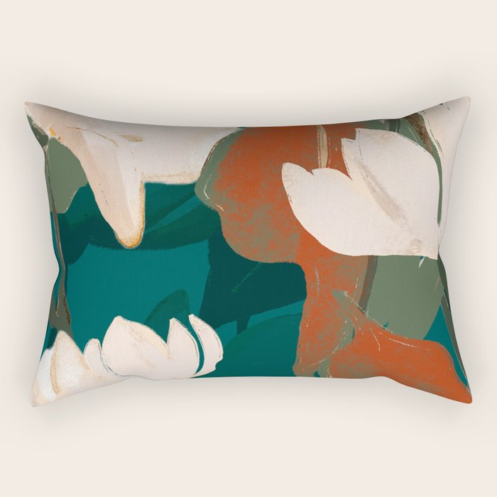 Abstract Art Garden Flowers Rectangular Pillow