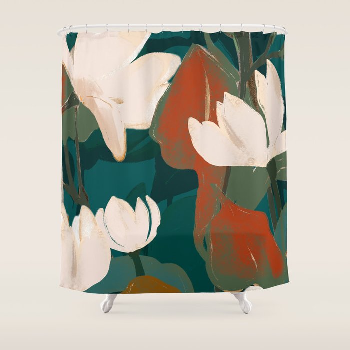 Abstract Art Garden Flowers Shower Curtain