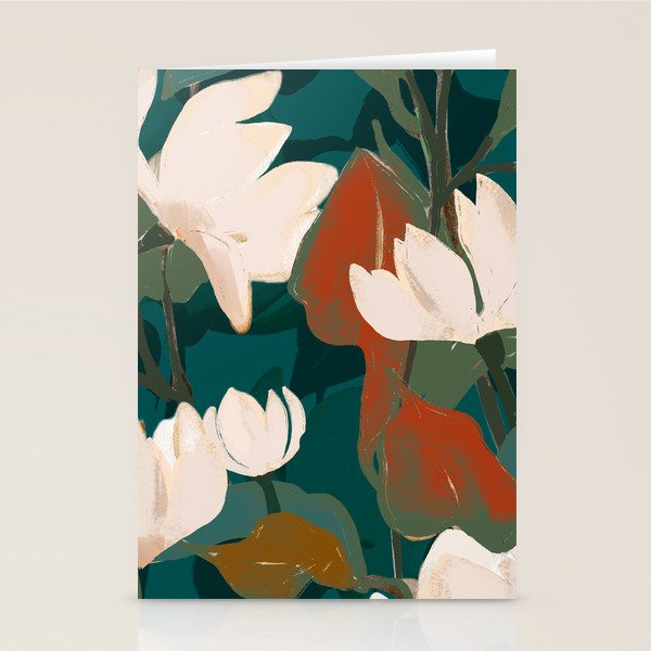 Abstract Art Garden Flowers Stationery Card