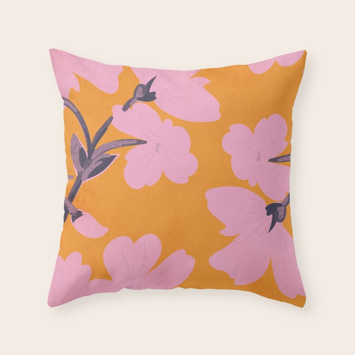 Abstract Minimal Flowers 18 Throw Pillow