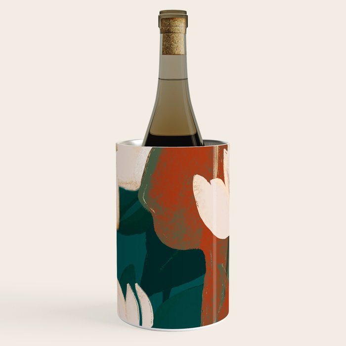 Abstract Art Garden Flowers Wine Chiller