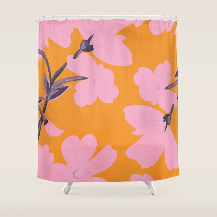 Abstract Minimal Flowers 18 Shower Curtain