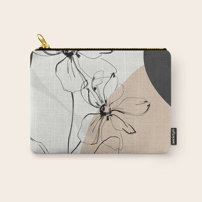 Abstract Art /Minimal Flowers Carry All Pouch