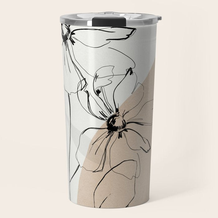Abstract Art /Minimal Flowers Travel Mug