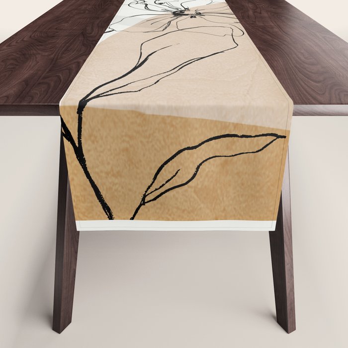 Abstract Art /Minimal Flowers Table Runner