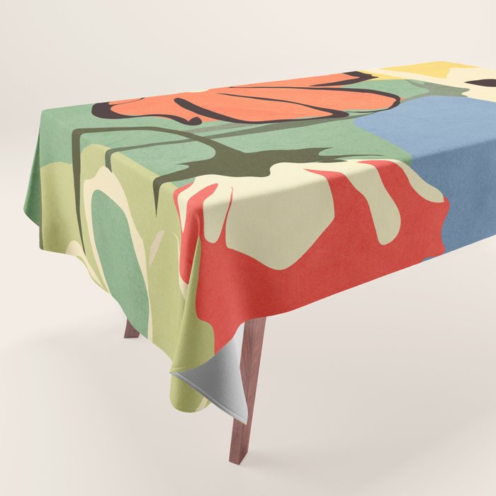 Modern Abstract Art Flowers 14 Tablecloth