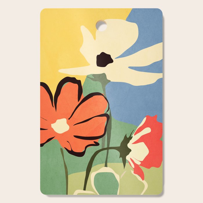 Modern Abstract Art Flowers 14 Cutting Board