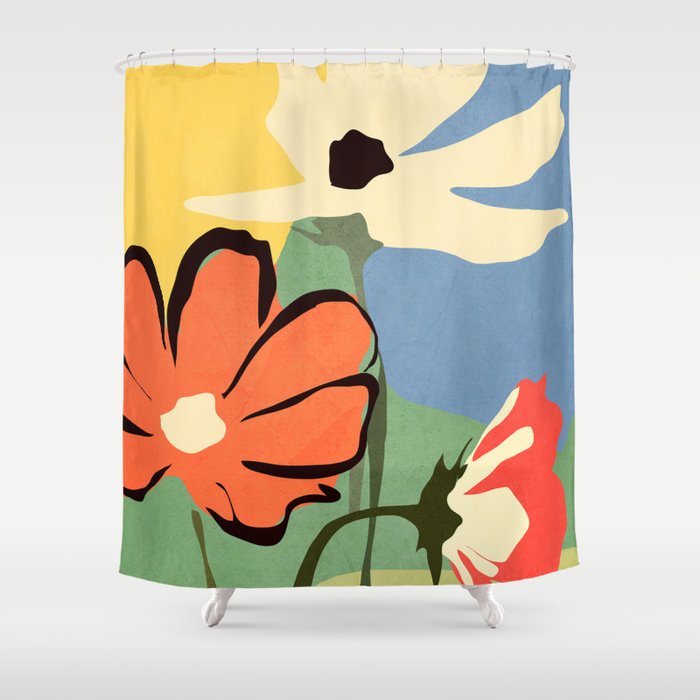 Modern Abstract Art Flowers 14 Shower Curtain