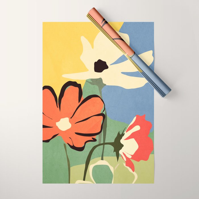 Modern Abstract Art Flowers 14 Wrapping Paper
