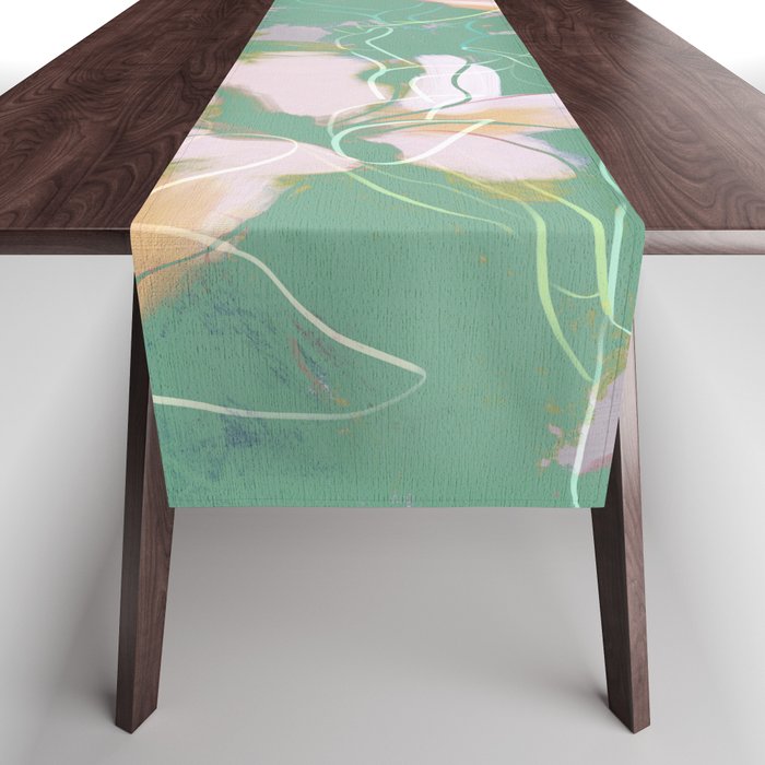 Magnolia Pastel Abstract Art Table Runner