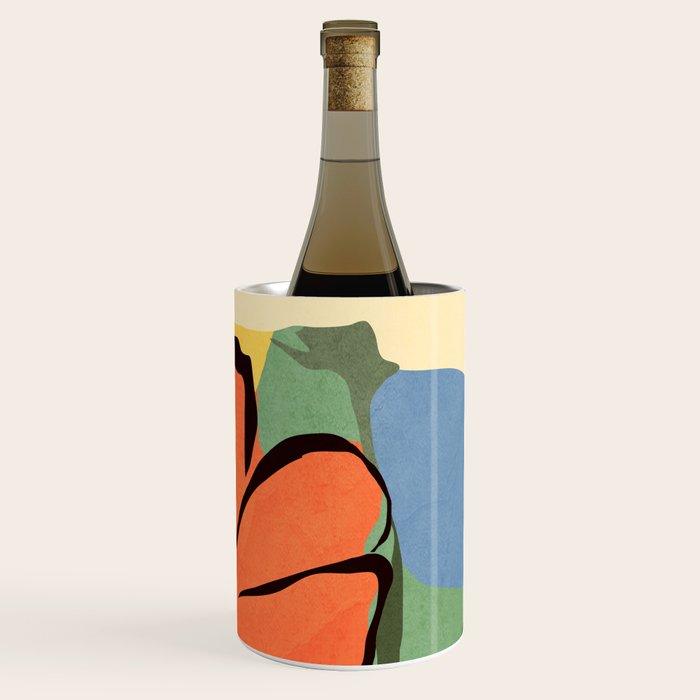 Modern Abstract Art Flowers 14 Wine Chiller