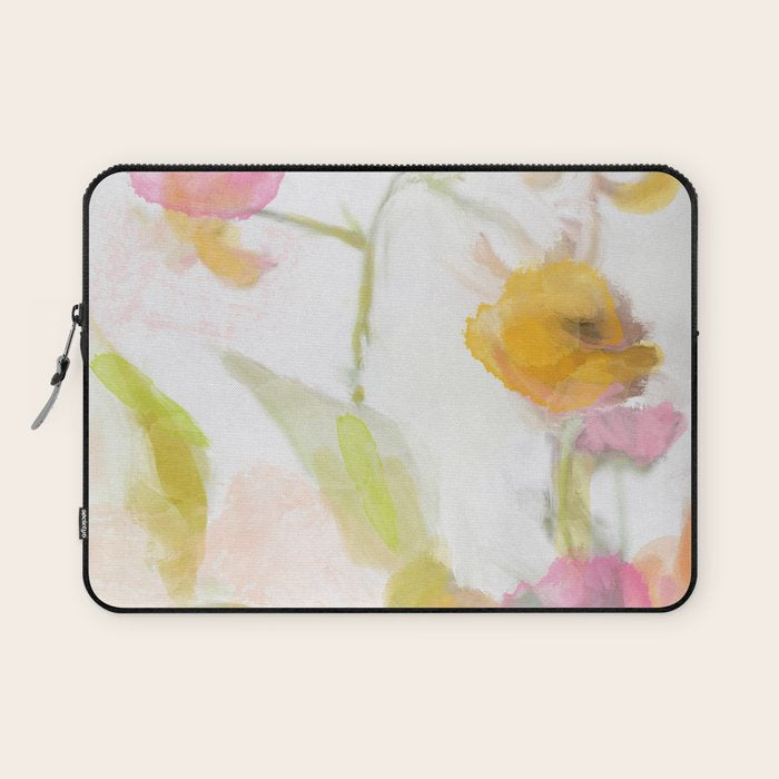 Pink Spring Summer Floral Abstract Laptop Sleeve