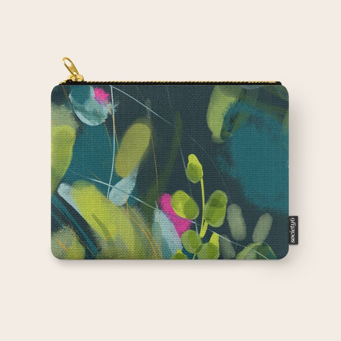 Abstract Jungle Fever Leaves In Floral Green Carry All Pouch