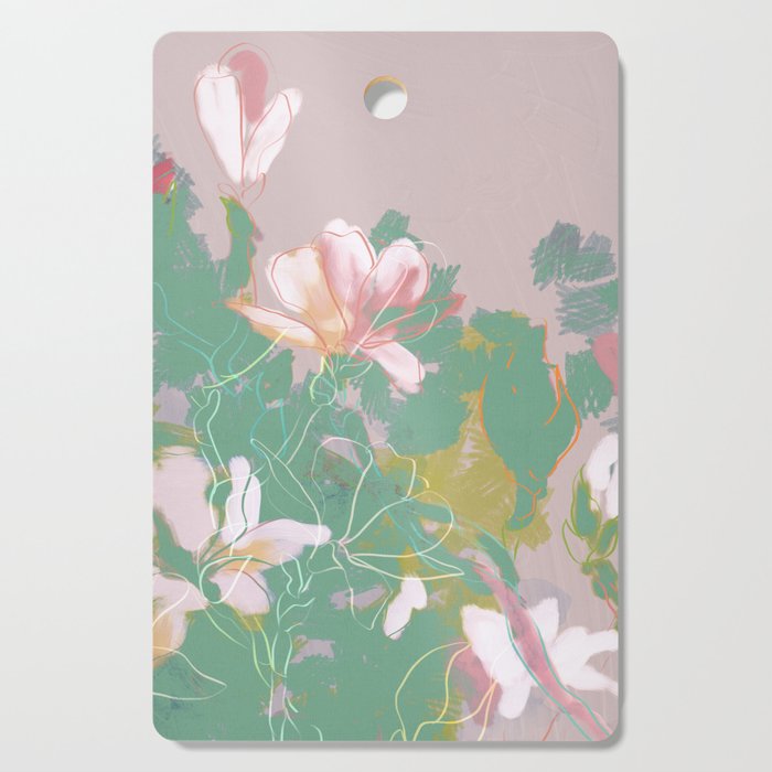 Magnolia Pastel Abstract Art Cutting Board