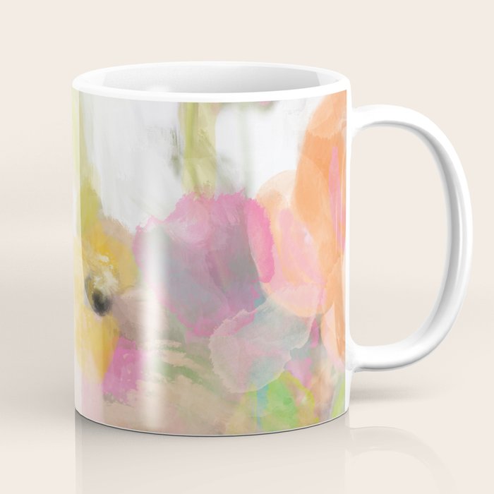 Pink Spring Summer Floral Abstract Coffee Mug