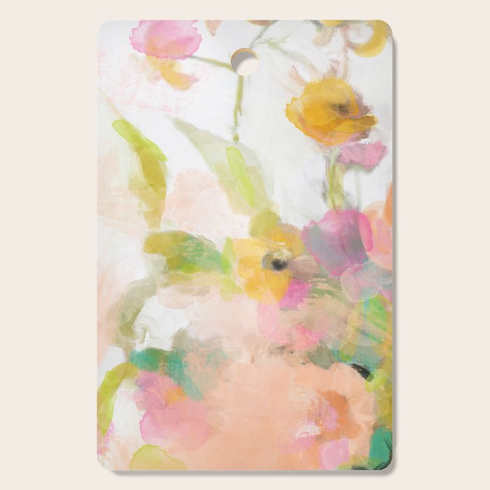 Pink Spring Summer Floral Abstract Cutting Board