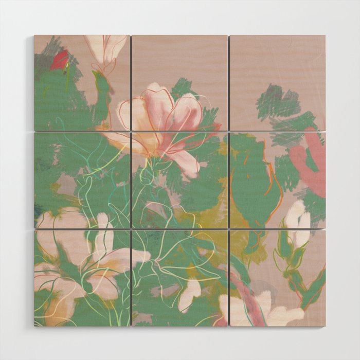 Magnolia Pastel Abstract Art Wood Wall Art
