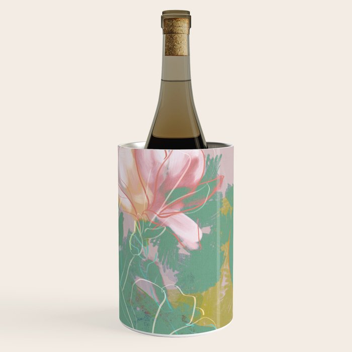Magnolia Pastel Abstract Art Wine Chiller