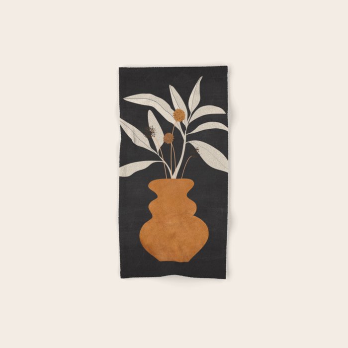 Minimal Abstract Art Vase Plant 11 Bath Towel