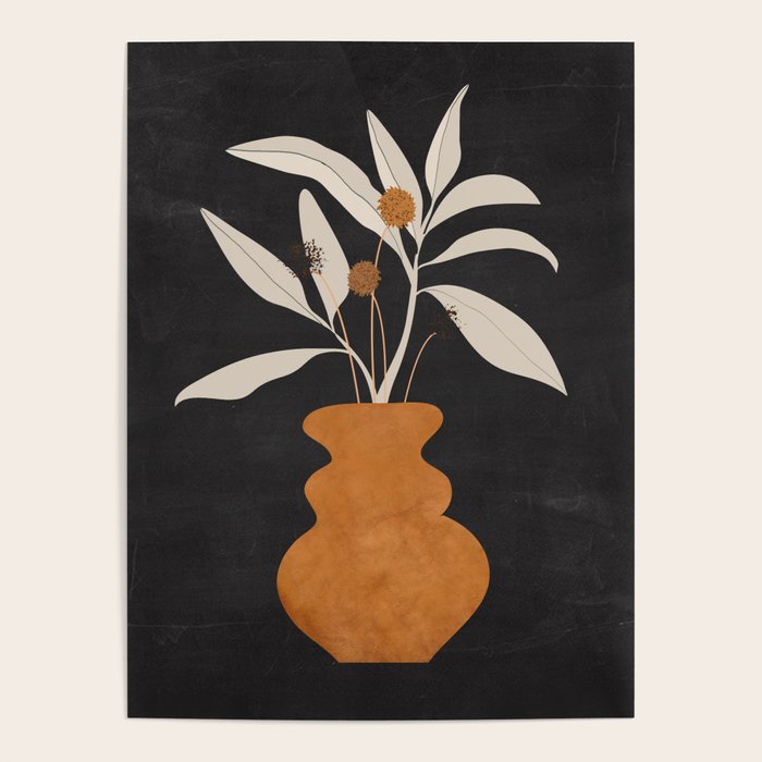 Minimal Abstract Art Vase Plant 11 Poster