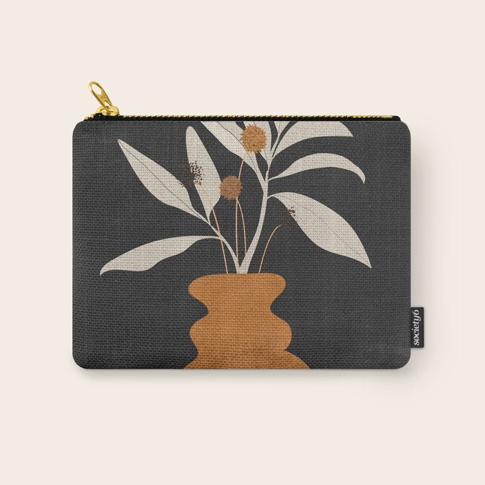 Minimal Abstract Art Vase Plant 11 Carry All Pouch