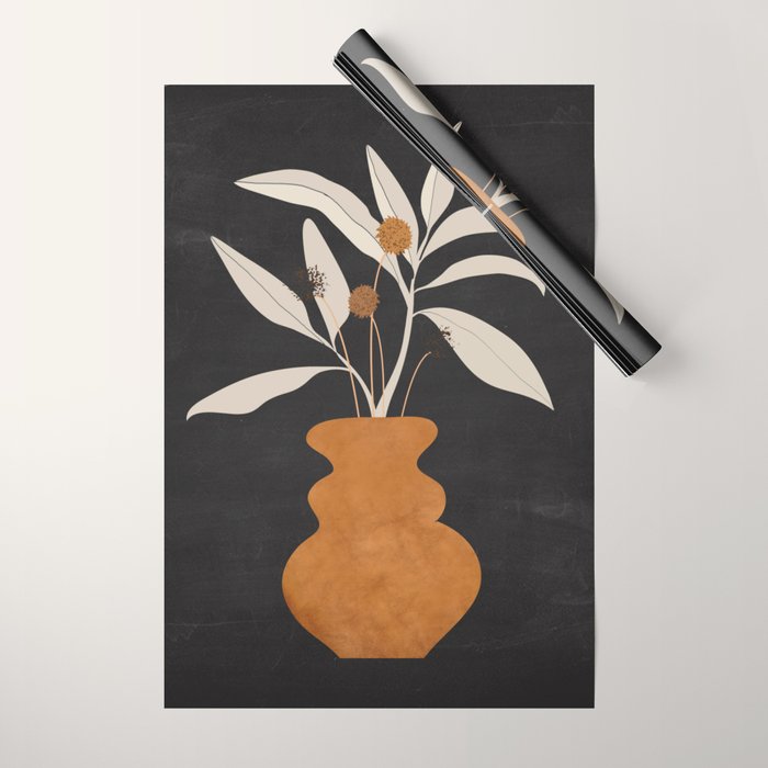 Minimal Abstract Art Vase Plant 11 Wrapping Paper