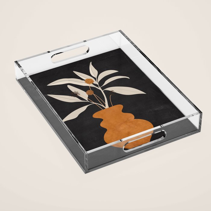 Minimal Abstract Art Vase Plant 11 Acrylic Tray