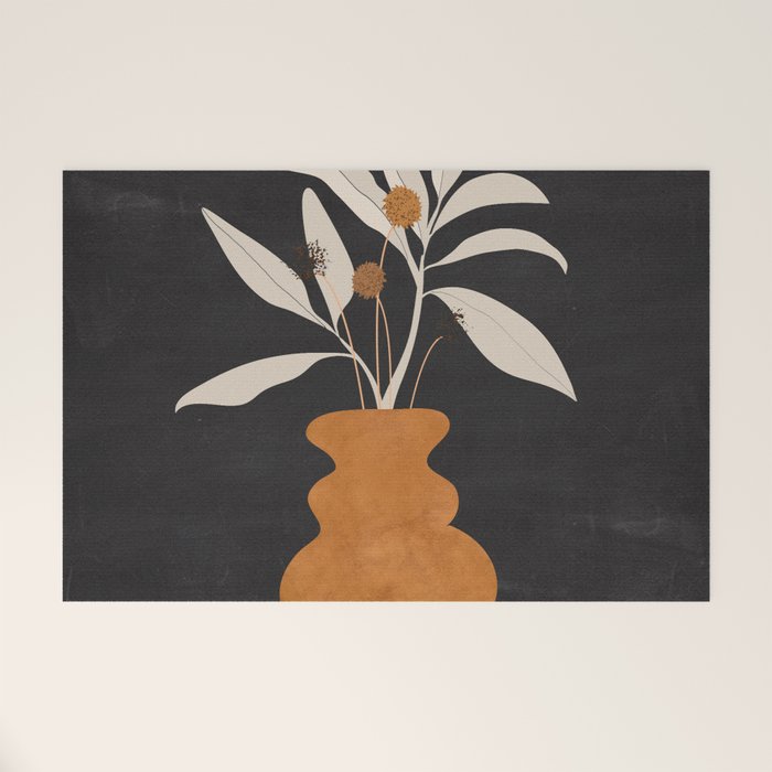 Minimal Abstract Art Vase Plant 11 Welcome Mat