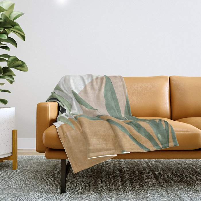 Abstract Art Tropical Leaves 4 Throw Blanket