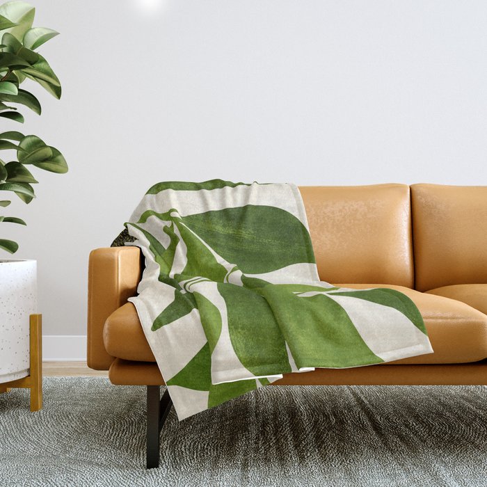 The Wanderer - House Plant Illustration Throw Blanket